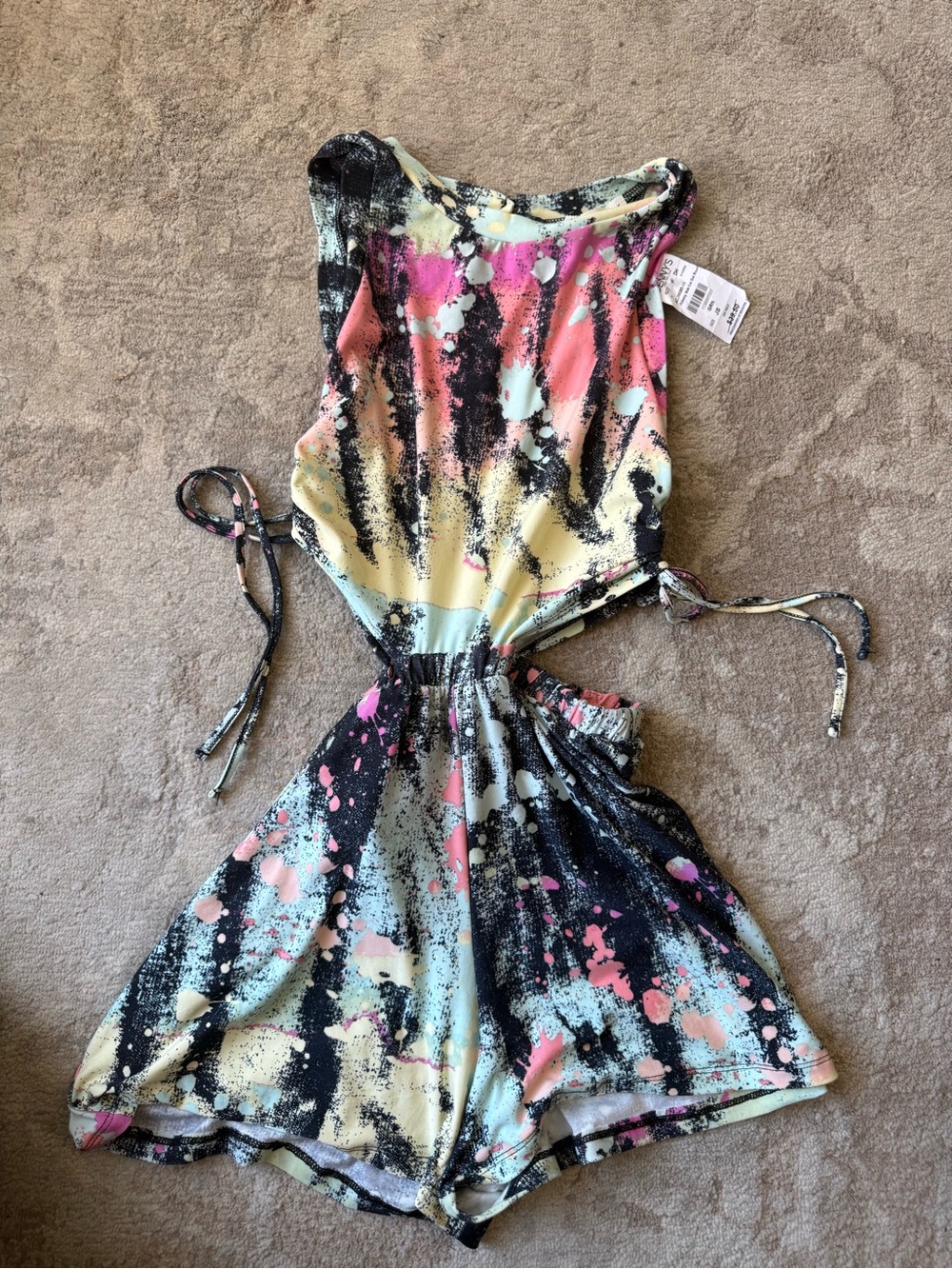 Derek heart romper with cut outs on sides